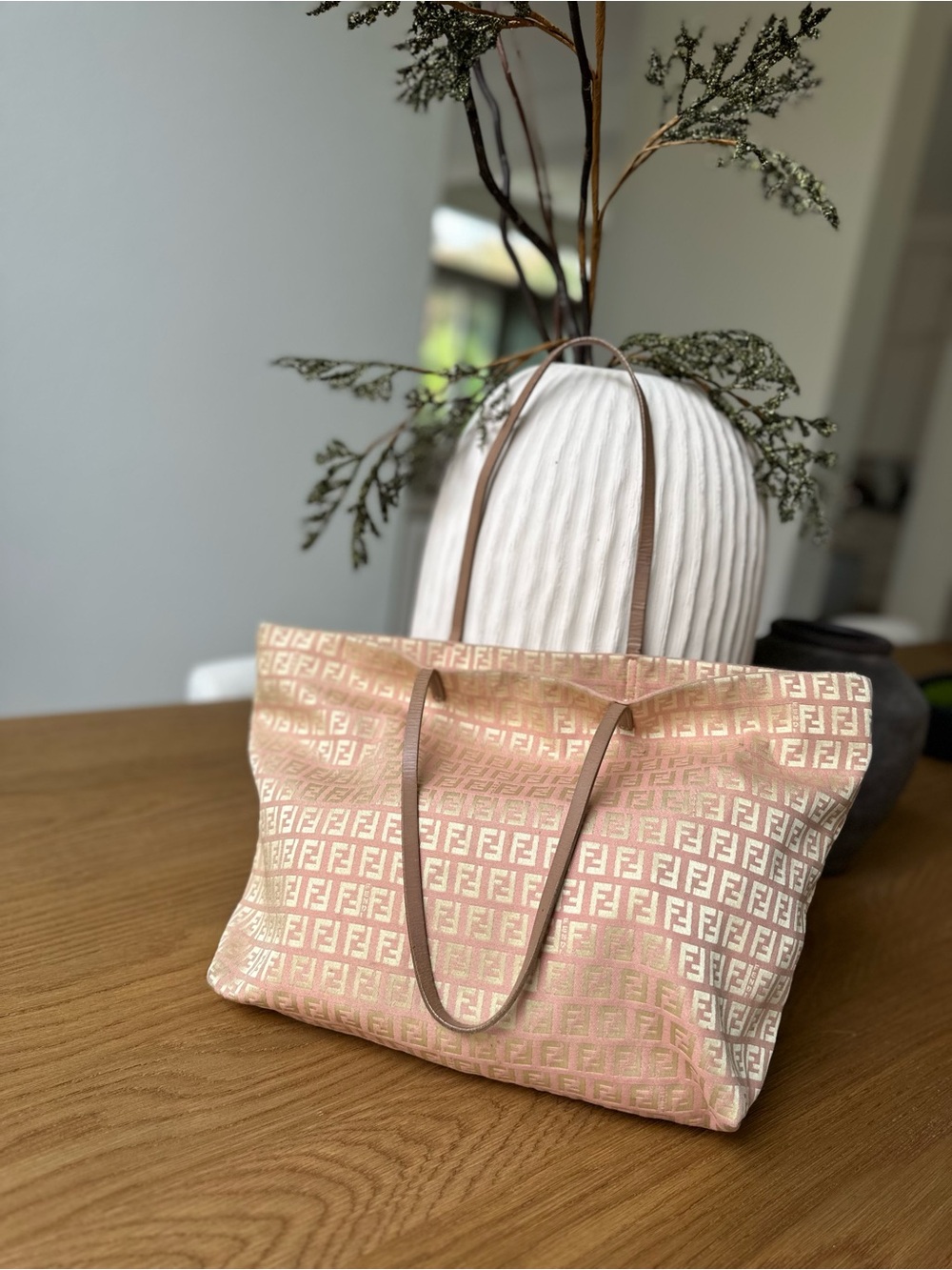 Fendi Pink Monogram Tote Bag